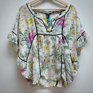 H&M floral frilled blouse